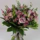 Bouquet of Memory lane roses, pink astrantia and pink veronica