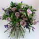 bouquet of Liliac roses and purple Clematis 